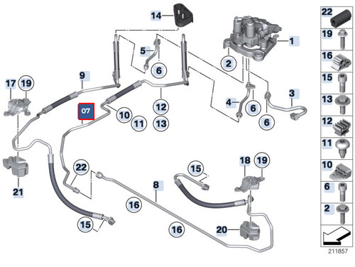 Bmw f10 power steering - f10, hose